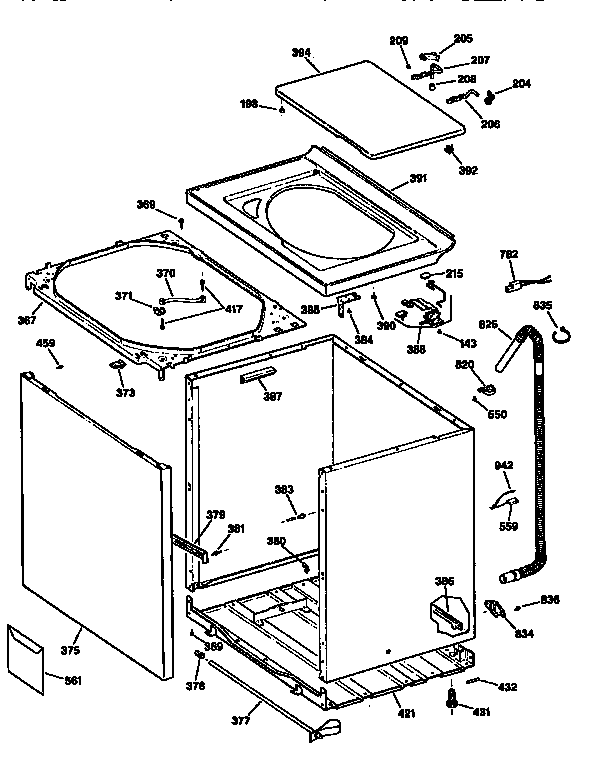 Cabinet, cover and front panel