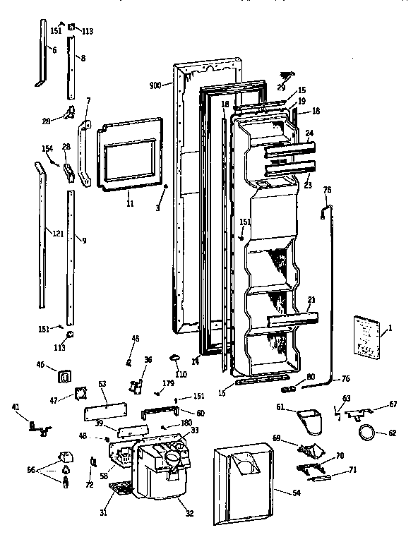 Freezer door assembly