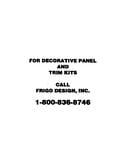 Decorative panel and trim kit information