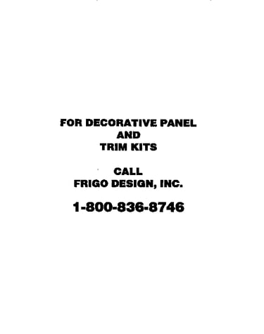 Decorative panel and trim kit information