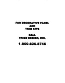 Decorative panel and trim kit information