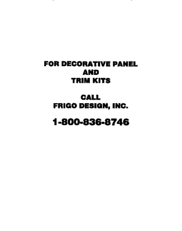 Decorative panel and trim kit information