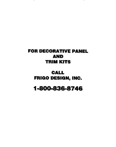 Decorative panel and trim kit information