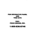 Decorative panel and trim kit information