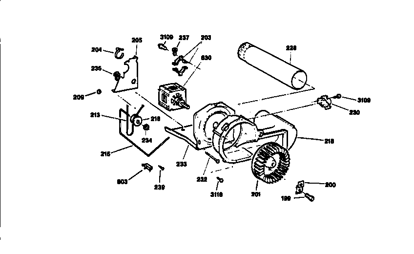 BLOWER AND DRIVE ASM.