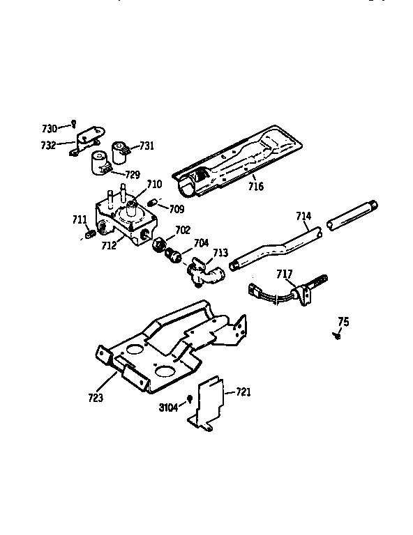 GAS VALVE AND BURNER ASSEMBLY