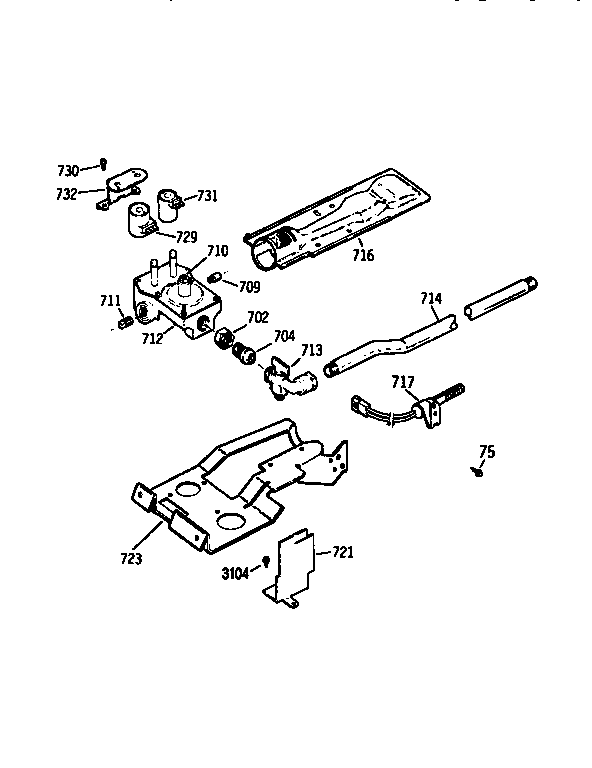 Gas valve and burner assembly