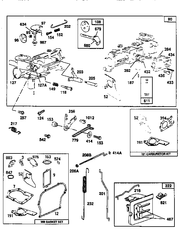 CARBURETOR ASSEMBLY AND GASKET SET