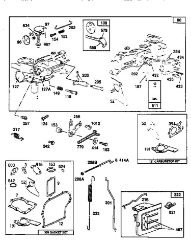 Carburetor assembly and gasket set