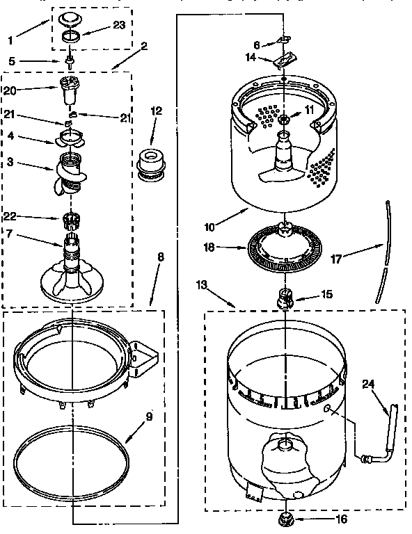 Agitator, basket,&tub