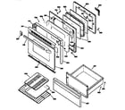 GE JBP47GV1 door assembly diagram