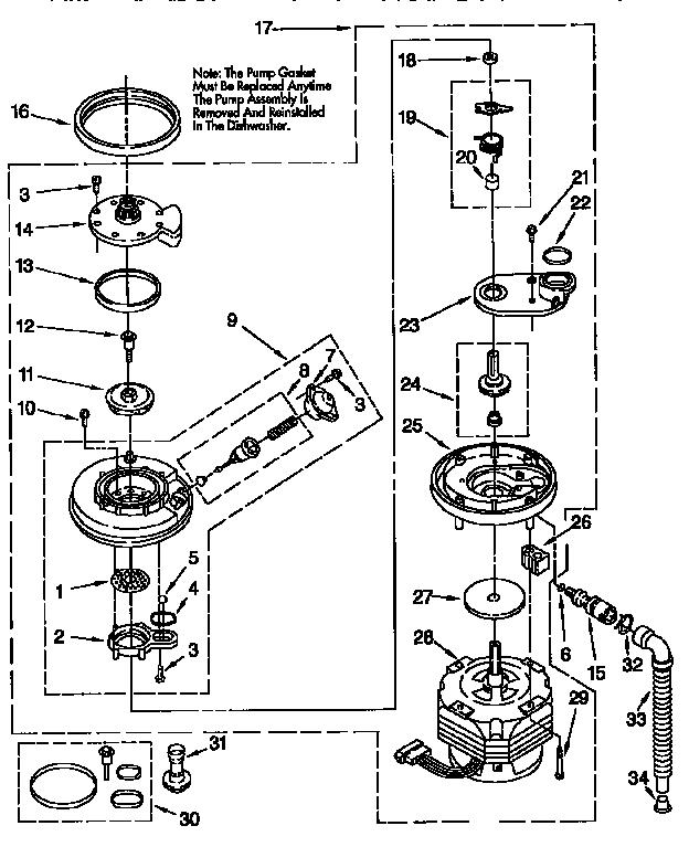 Pump and motor