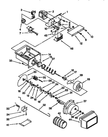Motor and ice container