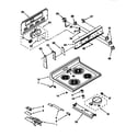 Whirlpool RF366BXDW0 cooktop and control diagram