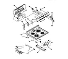 Whirlpool RF366BXDN1 cooktop and control diagram
