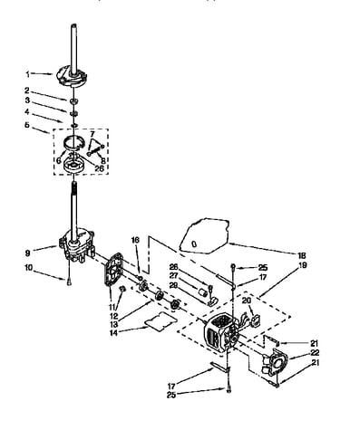 Gearcase, motor and pump