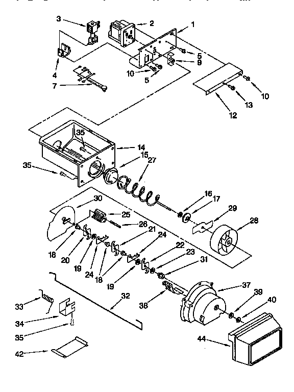 MOTOR AND ICE CONTAINER