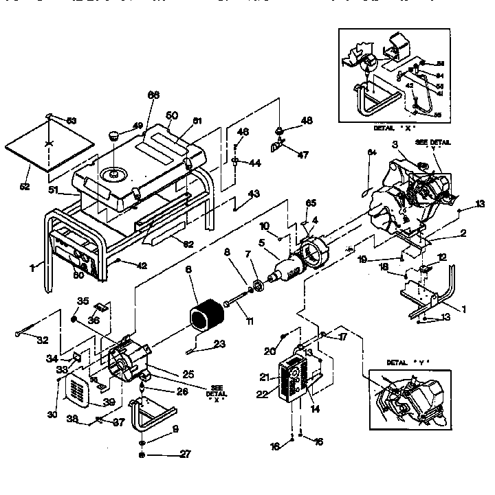 Rotor and startor assy