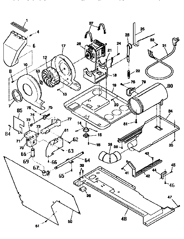 Burner and motor assembly