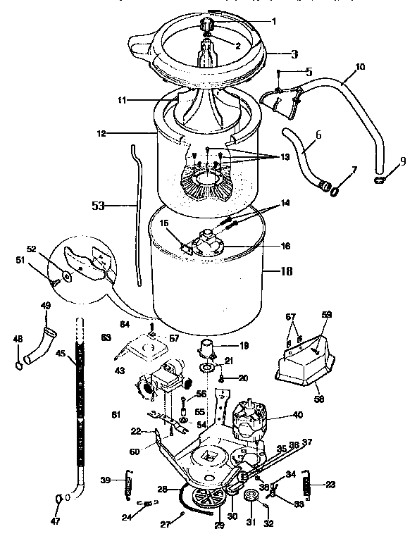 Inner and outer tub