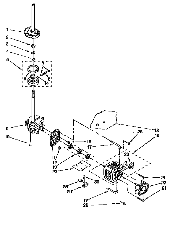 Brake,clutch,gearcase,motor&pump