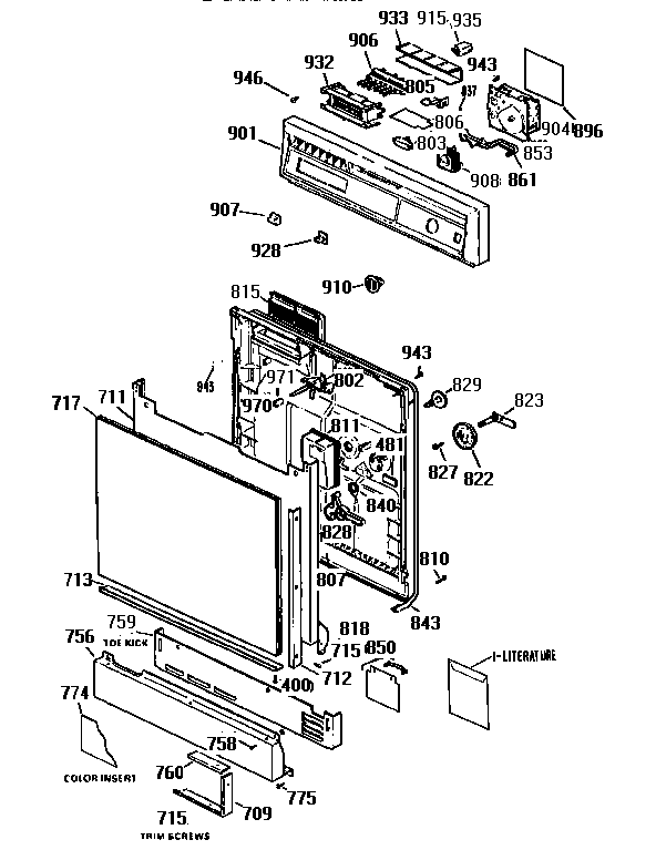 Escutcheon and door assembly