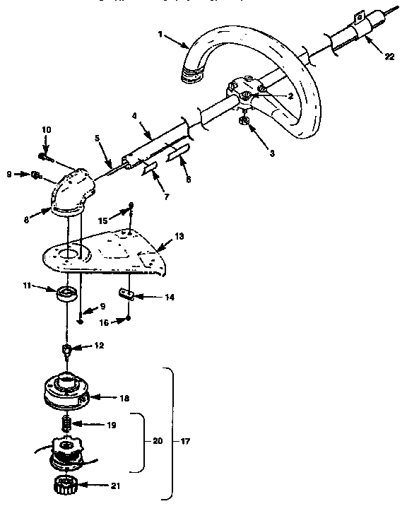 Handle and stringhead assembly