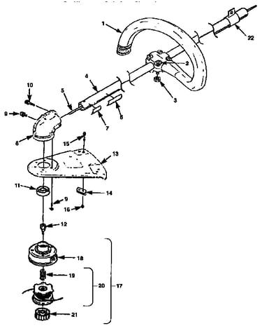 Handle and stringhead assembly