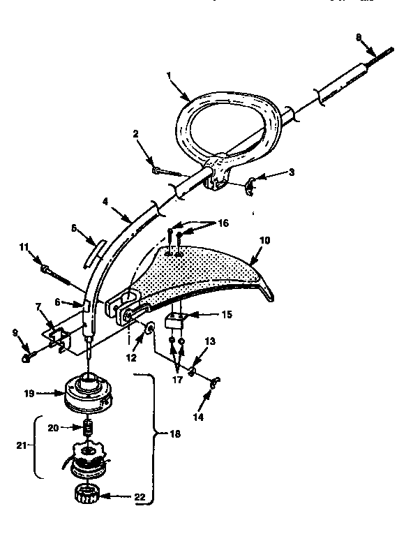 Handle and stringhead assembly