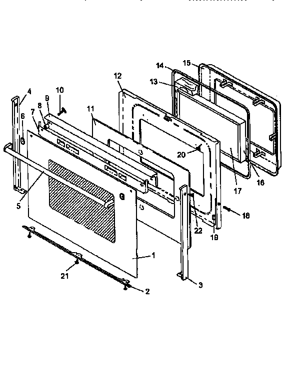 Oven door assembly