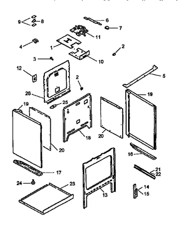 Main top and oven assembly