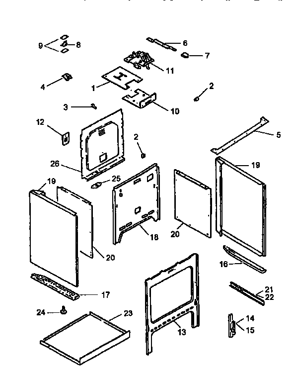 MAIN TOP OVEN ASSEMBLY