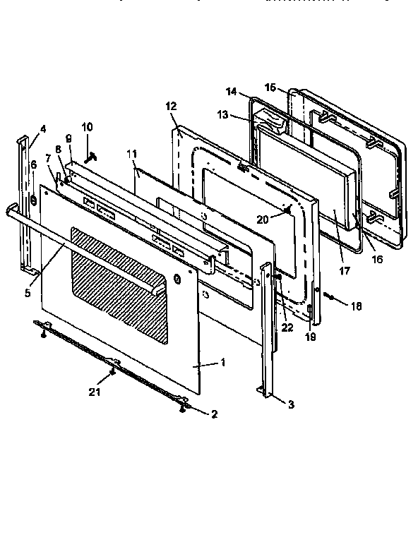 Oven door assembly
