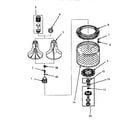 Amana LW8413W2/LW8413W2A agitator, washtub & hub diagram