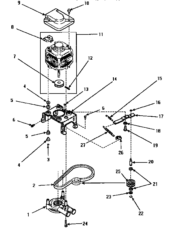 MOTOR, PUMP & IDLER ASSEMBLY