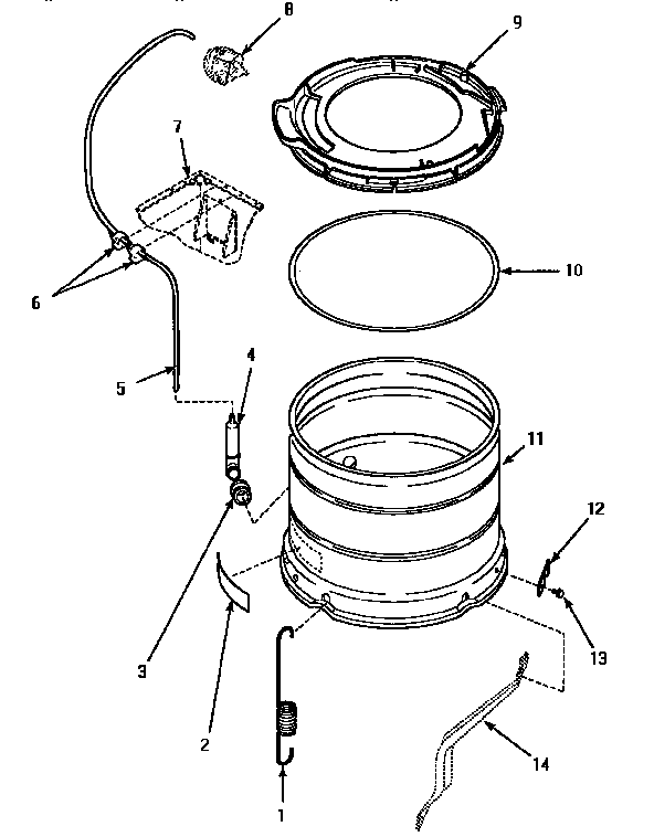 OUTER TUB & PRESSURE HOSE