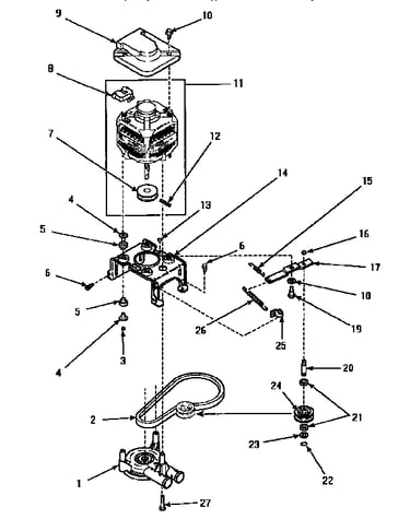 Motor, pump & idler assembly