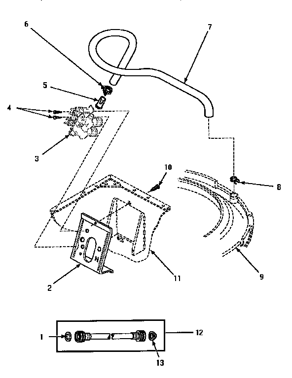 Inlet hose & mixing valve mount
