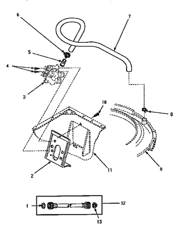Inlet hose & mixing valve mount
