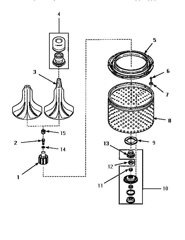 Agitator, washtub & hub