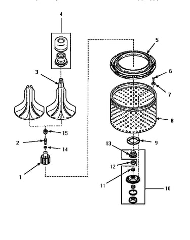 Agitator, washtub & hub