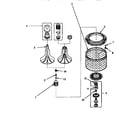 Amana AWM371W2 agitator, washtub & hub diagram