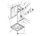 Amana AGM409W2 cabinet, exhaust duct & base diagram