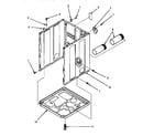 Amana AGM499W2 cabinet, exhaust duct & base diagram