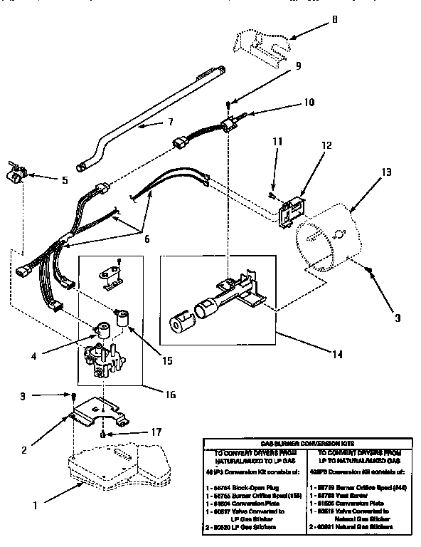 Gas valve & gas conversion kits
