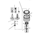 Amana AWM593L2 agitator, washtub & hub diagram