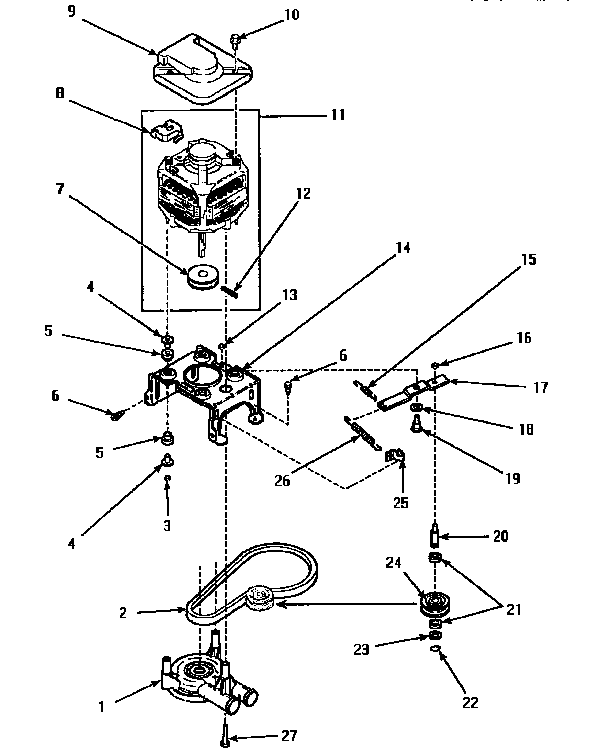 MOTOR, PUMP & IDLER ASSEMBLY