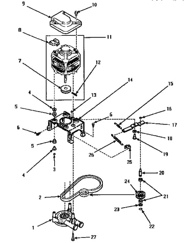 Motor, pump & idler assembly