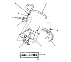 Amana AWM593L2 inlet hose & mixing valve mount diagram