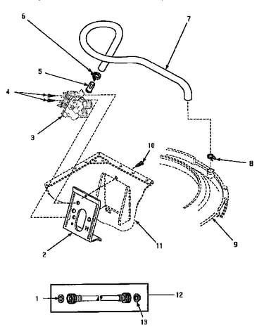 Inlet hose & mixing valve mount